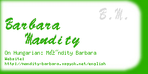 barbara mandity business card